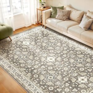 OHGOOGNESS Living Room Area Rugs 9x12: Soft Non-Slip Backing Washable Rugs Vintage Large Carpet for Bedroom Office Dining Room