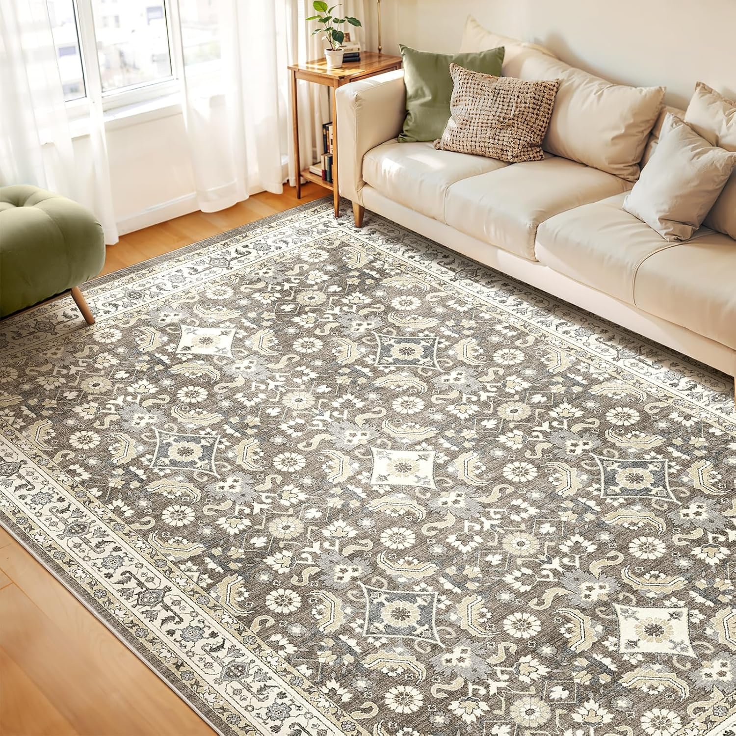 OHGOOGNESS Living Room Area Rugs 9x12: Soft Non-Slip Backing Washable Rugs Vintage Large Carpet for Bedroom Office Dining Room