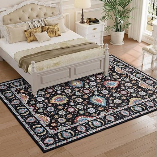 OHGOOGNESS Area Rugs 4x6 Rug for Living Room, Washable Rug Black, Non Slip Water Repellent Floor Carpet - Image 3