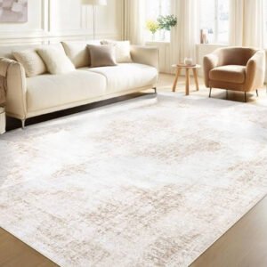 OHGOOGNESS Area Rug 6x9 Vintage Rug: Washable Living Room Rug Retro Medallion Distressed Large Rug Soft Low Pile Non